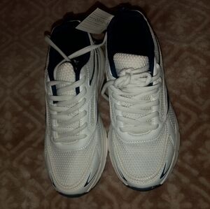 White and Blue Men's Athletic Shoes